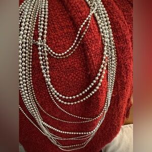 Elegant Silver Beaded Necklace
